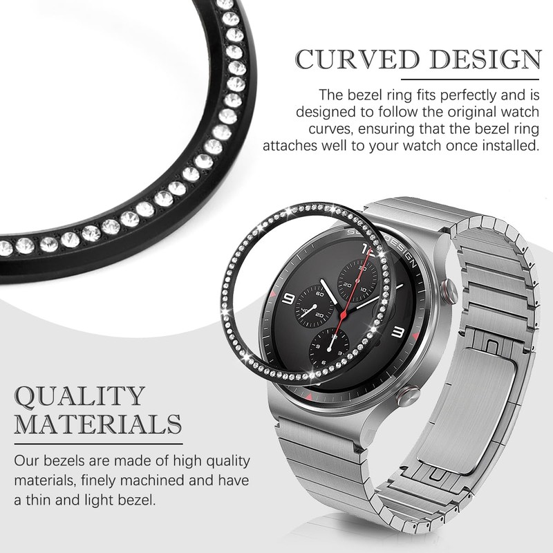 LNQ LUNIQI Watch Bezel Ring 47 mm, Metal Bezel Ring,