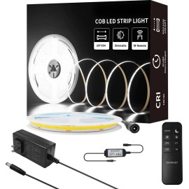 High Quality 24V 6500K COB Smart LED Strip Kit ETL Certified Connected Remote Decorative Cuttable Strip Lights Plastic BodyEmitting Color: 6500K, Lamp Power(W): 24, Length: 40FT/12M