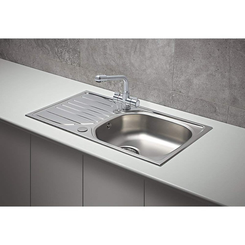 Kitchen Sink Stainless Steel Strainer Waste 1 Bowl Kit 90mm