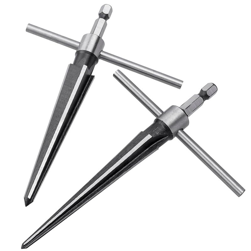 Yakamoz 2Pieces T-Handle Tapered Reamer Set, 1/4" Hex Shank Detachable