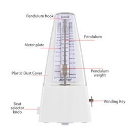 Mechanical Metronome Portable Metronome Adjustable Beat Speed Lightweight Loud Sound for Piano Guitar Drum Guzheng Accurate Beat Mechanical Metronome