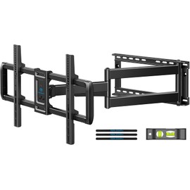 PERLESMITH Long Arm TV Wall Mount Full Motion for 37-75 inch TVs, Corner TV Mount Bracket with 27.36-inch Articulating Long Extension Arm, Swivel&Tilt, Max VESA 600x400mm up to 110lbs, 16" Wood Stud