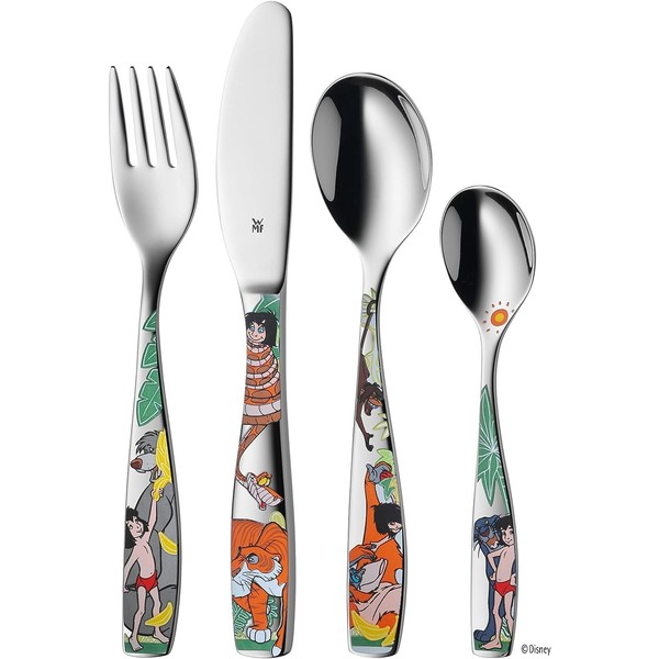 WMF 4-Piece 18/ 10 Stainless Steel Jungle Book Child's Cutlery Set, Silver