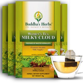 Milky Cloud Nursing Tea (Pack of 4, 88 Tea Bags) - Healthy Tea for Feminine Health & Well Being - Organic Herbal Tea Bags w/Natural Ingredients - Ideal Tea Gifts for Tea Lovers
