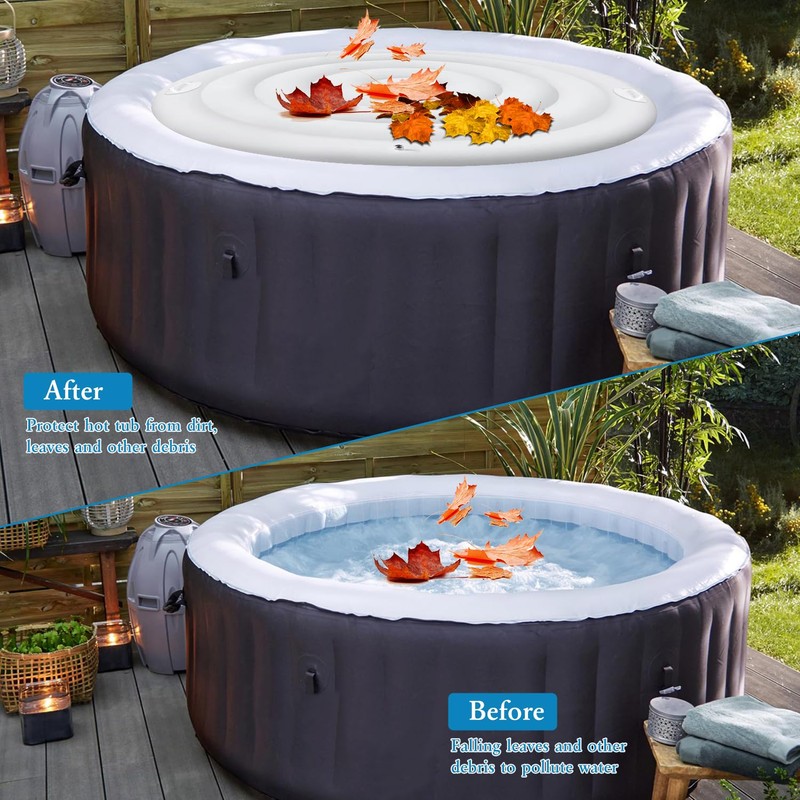 Inflatable Hot Tub Cover Energy Saving Lid for Outdoor Hot