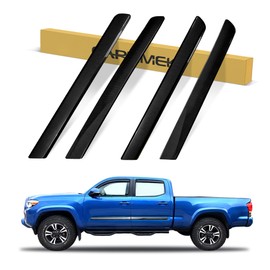 Carlimeki Exterior Side Door Strip Protector Custom Fit for Tacoma Gen 3rd (2016-2023) Crew & Double Cab - Carbon Fiber Black - Quality Adhesive, for Tacoma Accessory