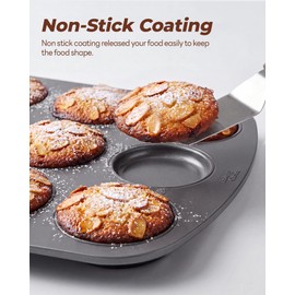 Muffin Top Pan, 12 Cavity Baking Pan for Muffin Tops, Non-Stick