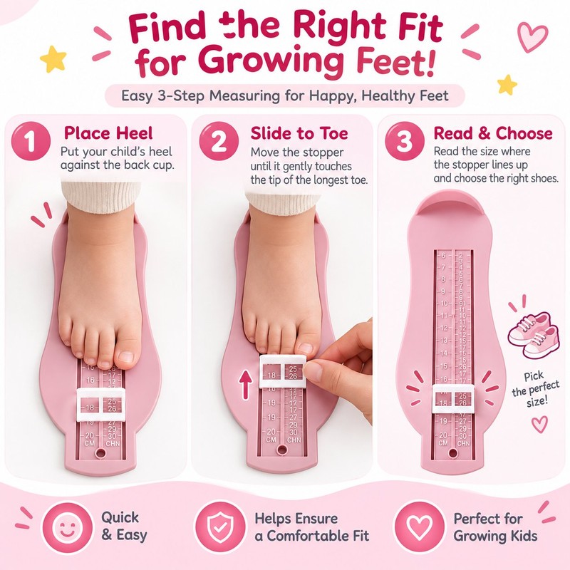 Kids Foot Measuring Ruler for Shoe Sizing – Plastic Foot