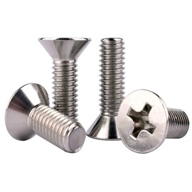 KOSJETHAS 50Pcs #10-24 x 1/2" UNC Phillips Flat Countersunk Head Machine Screws, 304 Stainless Steel 18-8, Full Thread, Coarse Thread