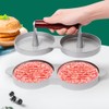 Double Hamburger, Aluminium Alloy Burger Patty Maker with Wooden Handle,