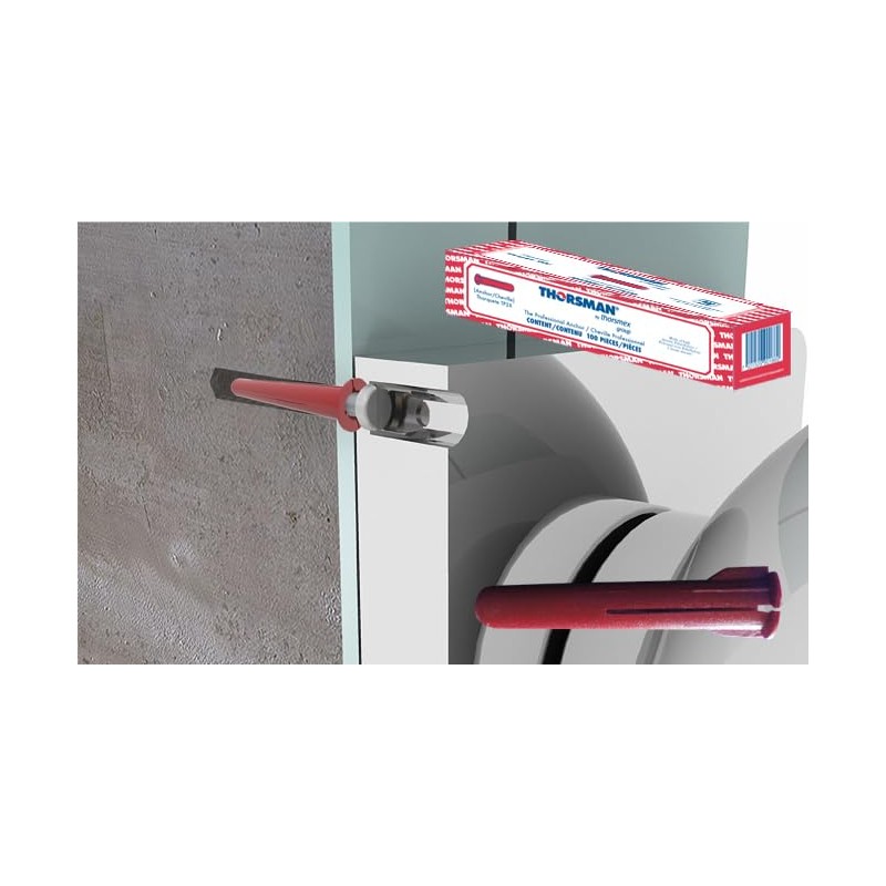 THORSMAN Taquete Rojo 1/4'' Caja con 100 pz