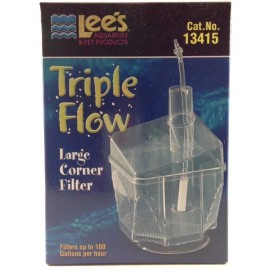 Lees Triple Flow Corner Filter Large Filters up to 100 GPH (4"L x 4"W x 6"H)