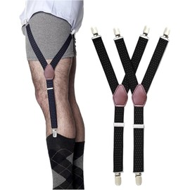 Tirantes de los Hombres, Sujetadores Camisa Hombres Antideslizante Abrazaderas de Bloqueo, Ajustables Elásticos Ajustables para Informal y Formal