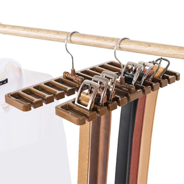 Xrten 10 Slot Tie Belt Saver Belt Hanger Holder, 360