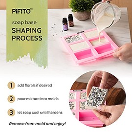 Pifito - Base de jabón de glicerina vegetal natural para derretir avena y verter, 2 lbs, 1                                                            