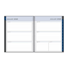 2026 Blue Sky Weekly/Monthly Planner, 8-1/2" x 11", Passages/Charcoal Metallic, January To December, 100008
