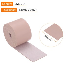Rebower Flat Leather Strip,2 Inch Wide 79 Inch Long Leather Cord PVC Faux Leather Strips Strap,[for DIY Craft Making Sewing Belts Wallets Bag Jewelry Projects ]-Nude Pink