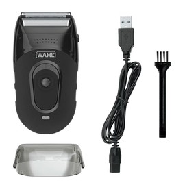 Wahl 7065 - Kit de afeitadora compacta de iones de litio con láminas higiénicas y barra de corte con láminas flexibles dobles que se mueven con los contornos de tu cara