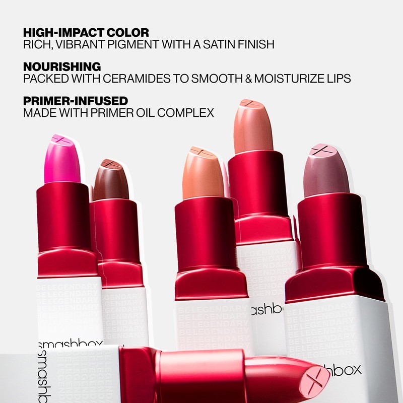 Smashbox Be Legendary Prime & Plush Lipstick | Creamy, Peptide-Infused,