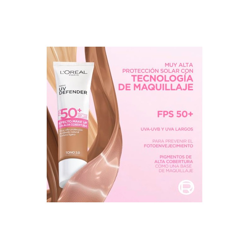 L'Oréal Paris UV Defender Efecto Make Up FPS 50+ 3.0