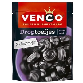 Venco Droptoefjes 225 g I Soft Sweet Liquorice Drops from the Netherlands I Dutch Licorice I Zoete en zachte Drop from Holland