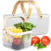 Cheardia 2 Pack Picnic Baskets, Metal Mesh Harvest Basket with