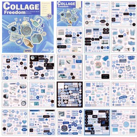 Vintage Stickers for Scrapbooking, Pre-Cut Sticker Book for Adults Small Quote Stickers for Bullet Junk Journal Aesthetic Journal Stickers for DIY Dairy Scrapbook Card Art Craft Journaling Supplies