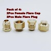 Solid Brass SAE 45 Degree 1/2'' Flare Female Male Cap