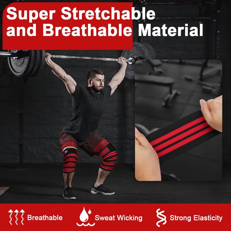 flintronic Knee Sports Bandages, Strength Training Knee Support Men Women,
