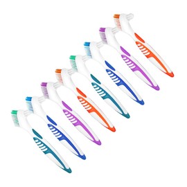 BIUDECO 8pcs Double Sided Denture Brushes Soft Bristle Toothbrushes for Denture Cleaning Travel Portable for