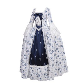 CosplayDiy Women's Rococo Ball Gown Gothic Victorian Dress Costume Navy Blue Flower