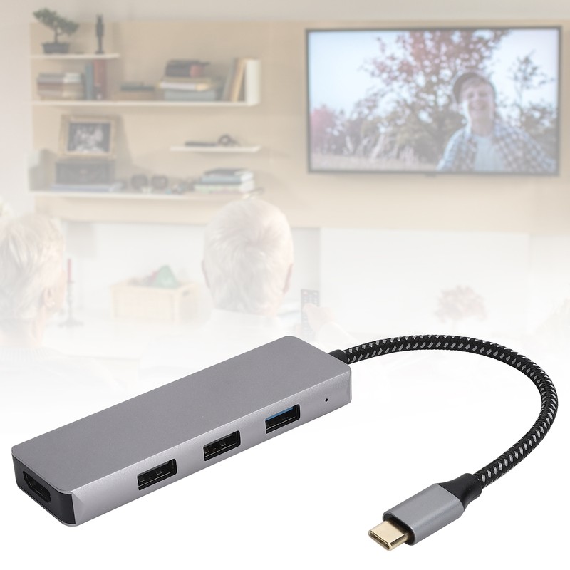4in1 Hub TypeC to High Definition Multimedia Interface USB2.0 USB3.0
