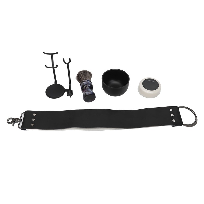 Beard Trimming Set Foaming Bowl Brush Stand Soap Sharpening Cloth