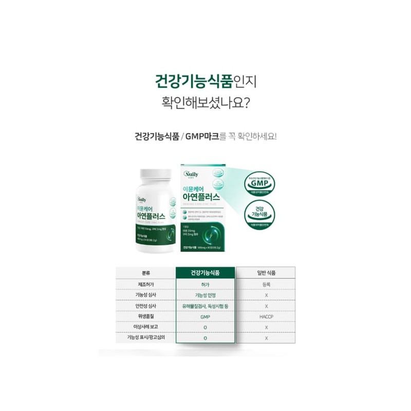글루콘산 아연 이뮨케어 아연 구리 플러스 90정 Zinc Gluconate Immune