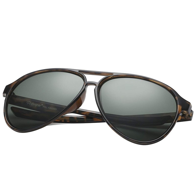 PolarSpex Classic Unisex Polarized Ultra Lightweight Flexible Aviator Sunglasses, Honey