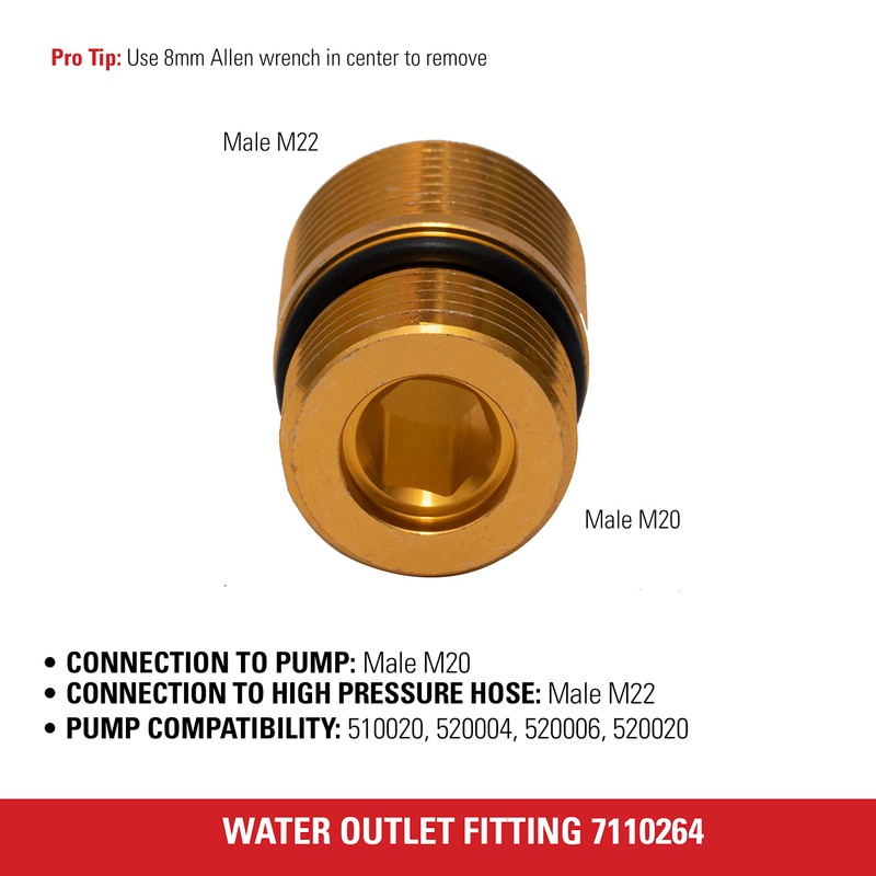 Simpson Cleaning 7110264 Water Oulet Fitting for OEM Technologies Axial