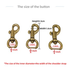 willikiva 2pcs Detachable Replacement Swivel Snap Hook Round Eye Slide Bolt Lobster Clasp DIY Leather Craft Purse Keychains Accessories(Silver,3/4inch)