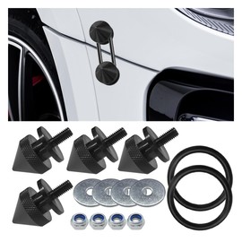 14 Pieces Bumper Quick Release Kit, Front Rear Bumper Fenders Holder, Car Trunk Bumper Release Clips Fastener Kit with Aluminum Fasteners, Washers, Nuts, O-Rings (Black)