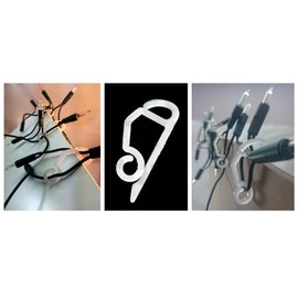 50 Outdoor Light Hooks Clips Christmas Xmas Decoration Home Garden Gutter Hanging Plastic Double Holder LED FAIRY by Concept4u