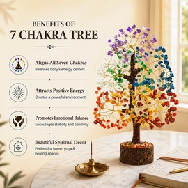 Cartbug 7 Chakra Crystal Tree of Life, Natural Healing Gemstone Tree