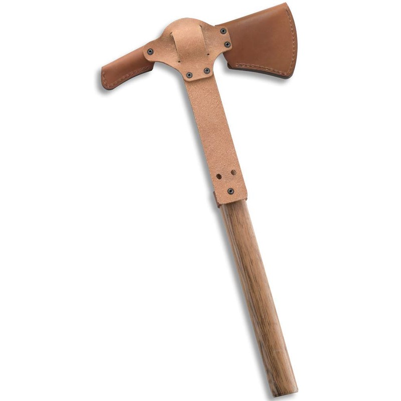 CRKT Woods Kangee Tomahawk Sheath: Full Grained Leather, Multiple Snaps,