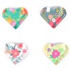Floral Heart Shaped Glass Fridge Magnets (24 Pack)