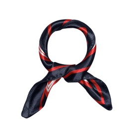 uxcell Women's Floral Leopard Polka Dots Striped Print Square Kerchief Neck Scarf Shawl 19.68 x 19.68inches Red Blue