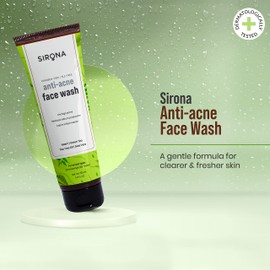Sirona Anti Acne Face Wash for Men & Women – 4.2 (Pack of 3) with Neem, Green Tea, Tea Tree Oil & Aloe Vera | for Unclogs pores, Reduces sebum production & Calms inflammation