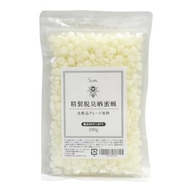 精製 脱臭 晒 蜜蝋 100g 化粧品グレード ミツロウ ビーズワックス