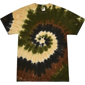 Colortone 100% Cotton Tie Dye T-Shirt for Women and Men, Large, Camo Swirl