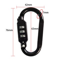 MyyYiTar Large 3 Inch Carabiner with Built-in 3-Digit Combination Lock – Durable Zinc Alloy, Keyless Security for Everyday Use