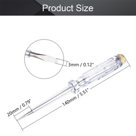 Fielect Tester Screwdriver, Voltage Tester Light Circuit Tester Electric Test Pen Screwdriver AC100-500V Clear 1pcs