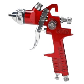 YaeTek Paint Spray Gun Set Red HVLP Spray Gun with 1.4mm 1.7mm 2.5mm Nozzles 1000cc Aluminum Cup Air Regulator with Gauge for Auto Paint, Wall Painting,Basecoat Clearcoat