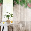 Culudea Christmas Curtains, Christmas Snowflake Tree Wood Sheer Curtains, Winter